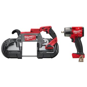 M18 FUEL 18V Lithium-Ion Brushless Cordless Deep Cut Band Saw w/3/8 in. Mid-Torque Impact Wrench