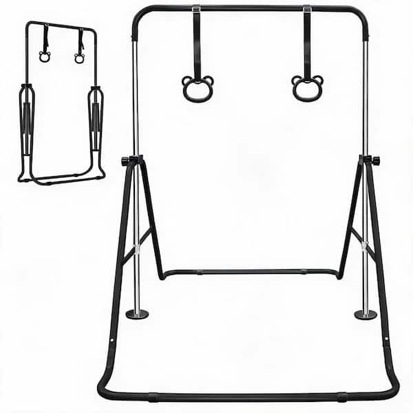 34.8-51 in. Adjustable Height Multi-Functional Children's Horizontal Gymnastic Bar with Bear Rings