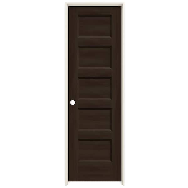 24 in. x 80 in. Conmore Espresso Stain Smooth Solid Core Molded Composite Single Prehung Interior Door