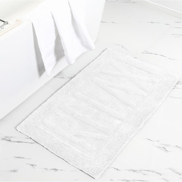 Buy Bathroom Mat Made of Linen Cotton Blend Fabric, Terry Bath Mat