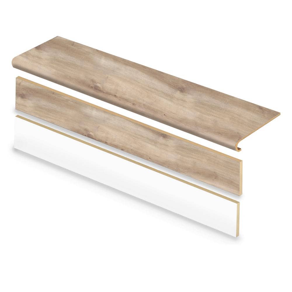 Arnica Lake Oak/Hunt River Hickory Brown 47in.Lx12.15in.Wx42.92mmT Vinyl Overlay Stair Tread and Reversible Riser Kit price history on PriceWatchPro