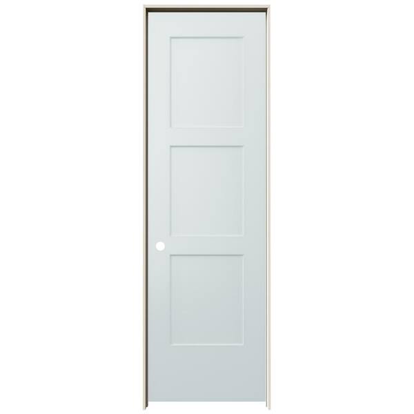 JELD-WEN 24 in. x 80 in. Birkdale Light Gray Paint Right-Hand Smooth Hollow Core Molded Composite Single Prehung Interior Door