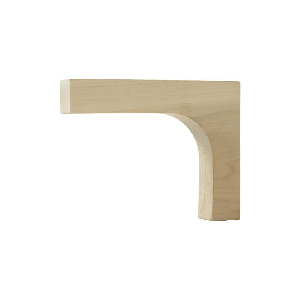 Waddell 1.25 in. x 7 in. x 5.5 in. Unfinished Pine Shelf Bracket ...