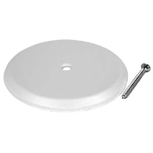 5 in. Plastic Flat Cleanout Cover Plate in White