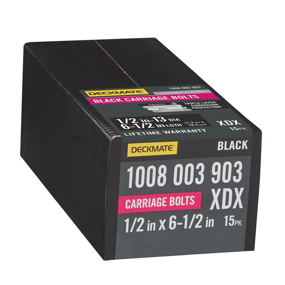 1/2 in.-13 x 6-1/2 in. Black Deck Exterior Carriage Bolt (15-Pack) price history on PriceWatchPro