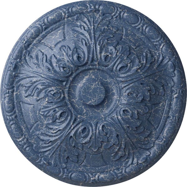 Ekena Millwork 15-3/4 in. x 5/8 in. Granada Urethane Ceiling Medallion (Fits Canopies upto 4-1/4 in.), Americana Crackle