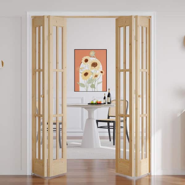 easelife 60 in. x 80 in. 6-Lite Clear Glass Solid Core Unfinished