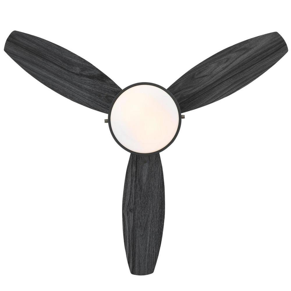 Matte Black 42" Modern Ceiling Fan with LED Light and Remote