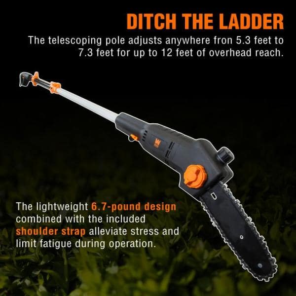 Tree Trimmer Pole Saw Electric Chainsaw Pruner Telescoping 15 Ft Branch Cutter