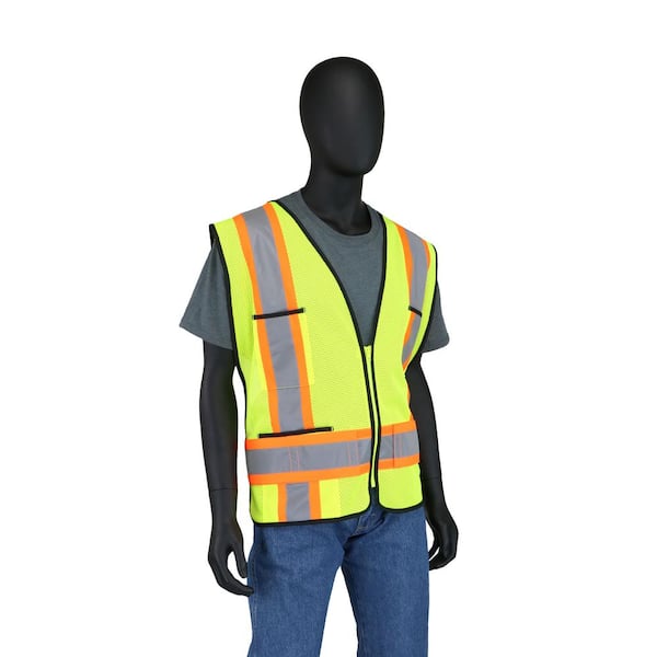 Two Tone High Visibility Reflective BLACK Security Safety Vest