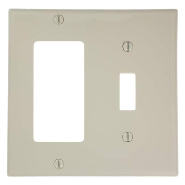 2-Gang Light Almond 1-Toggle / 1-Decora/Rocker Nylon Standard Wall Plate (1-Pack) 80707-T
