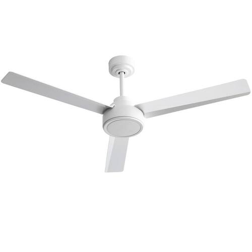 52 in. Indoor/Outdoor Modern White Downrod Ceiling Fan without Lights, 6-Speed Remote Control Ceiling Fans Without Lights