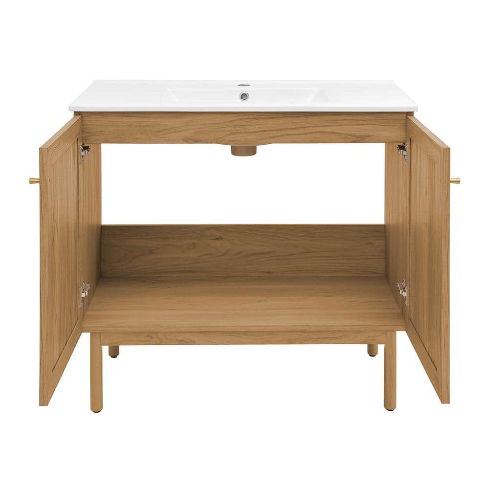 Classe 36" Oak Freestanding Bathroom Vanity with Mesh Doors