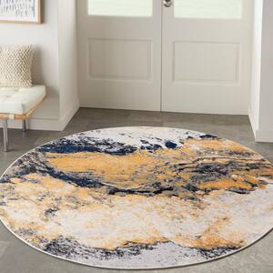 Passion Ivory Multicolor 8 ft. x 8 ft. Abstract Contemporary Round Area Rug