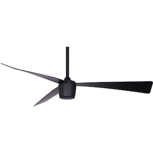 Star 7, 52 in. Integrated LED Indoor Matte Black DC Motor 6-Speeds Ceiling Fan with Light Kit and Remote Control