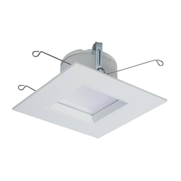 HALO RSQ5 Series 5 in. 3000K White Baffle Trim Integrated LED Recessed Square Retrofit Module at 800 Lumens 90 CRI