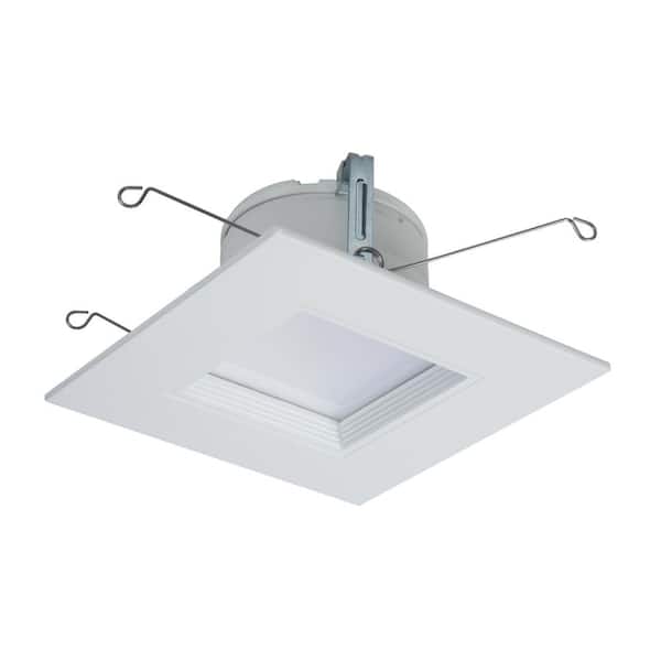 HALO RSQ5 Series 5 in. 3500K White Baffle Trim Integrated LED Recessed Square Retrofit Module at 800 Lumens 90 CRI