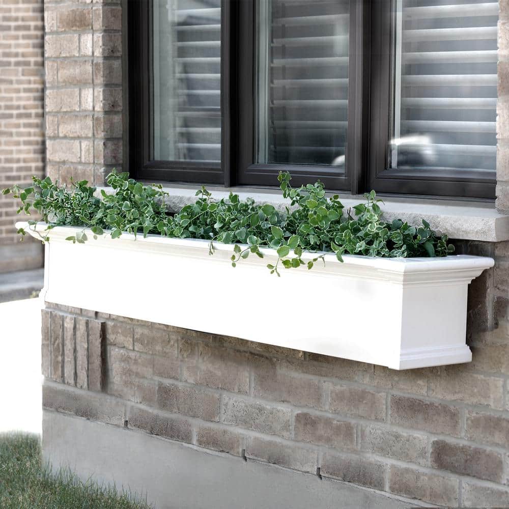 Yorkshire 6-Foot White Vinyl Outdoor Window Box