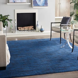 Essentials 6 ft. x 9 ft. Midnight Blue Solid Contemporary Indoor/Outdoor Patio Area Rug