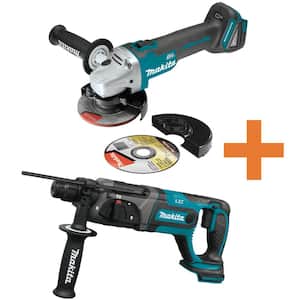 Makita 18V LXT Brushless 4-1/2 in./5 in. Cut-Off/Angle Grinder and 18V 7/8  in. SDS-Plus Concrete/Masonry Rotary Hammer Drill XAG04Z-XRH04Z - The Home  Depot