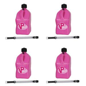 5 Gal. Square Plastic Utility Jug Pink with 14 in. Hose (4-Pack)