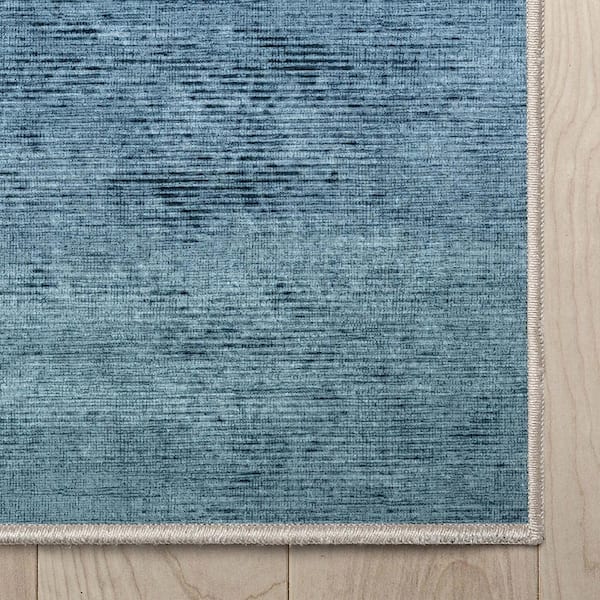 Well Woven Ivory & Blue Amtero Abstract Industrial Area Rug 5x7 (5'3 x  7'3)