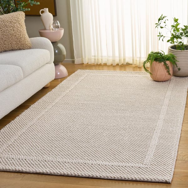 Natura 8 ft. x 10 ft. Ivory Woven Border Area Rug