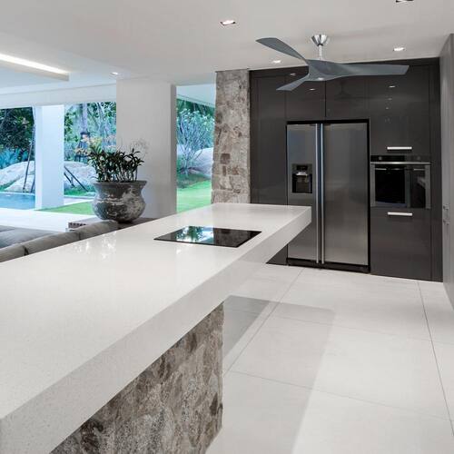 Wesley 52 in. Indoor/Outdoor Greywood DC Motor Ceiling Fan with Remote Control Works with Google and Alexa Home Decorators Collection Ceiling Fans Without Lights