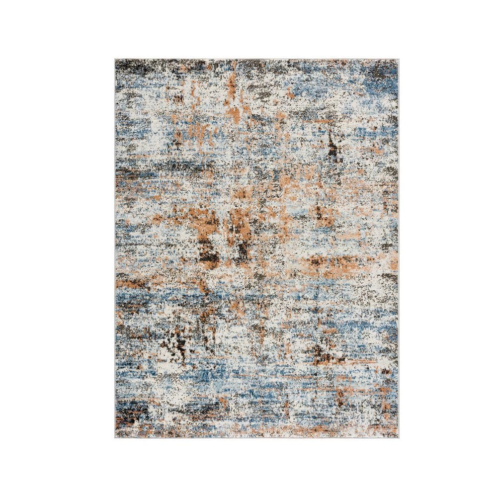 Multicolor Abstract Synthetic 6' x 9' Easy Care Area Rug