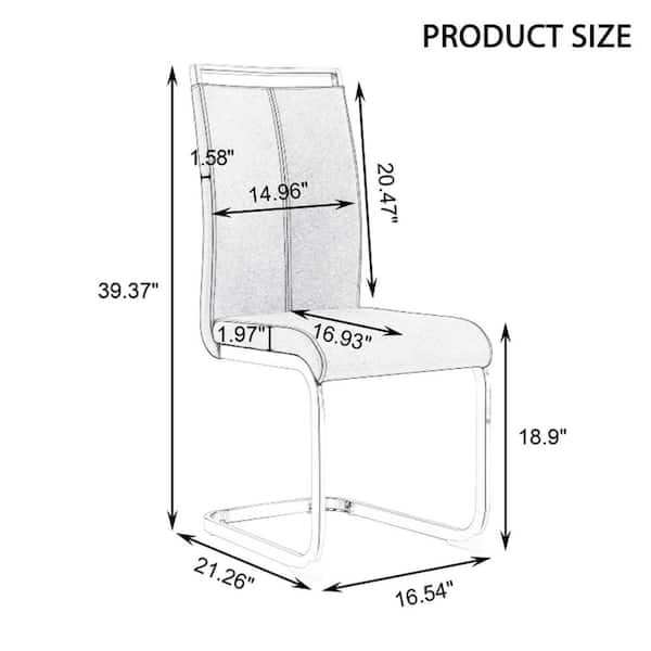 Polibi Modern High Back Upholstered Side Chair, Dining Chair with