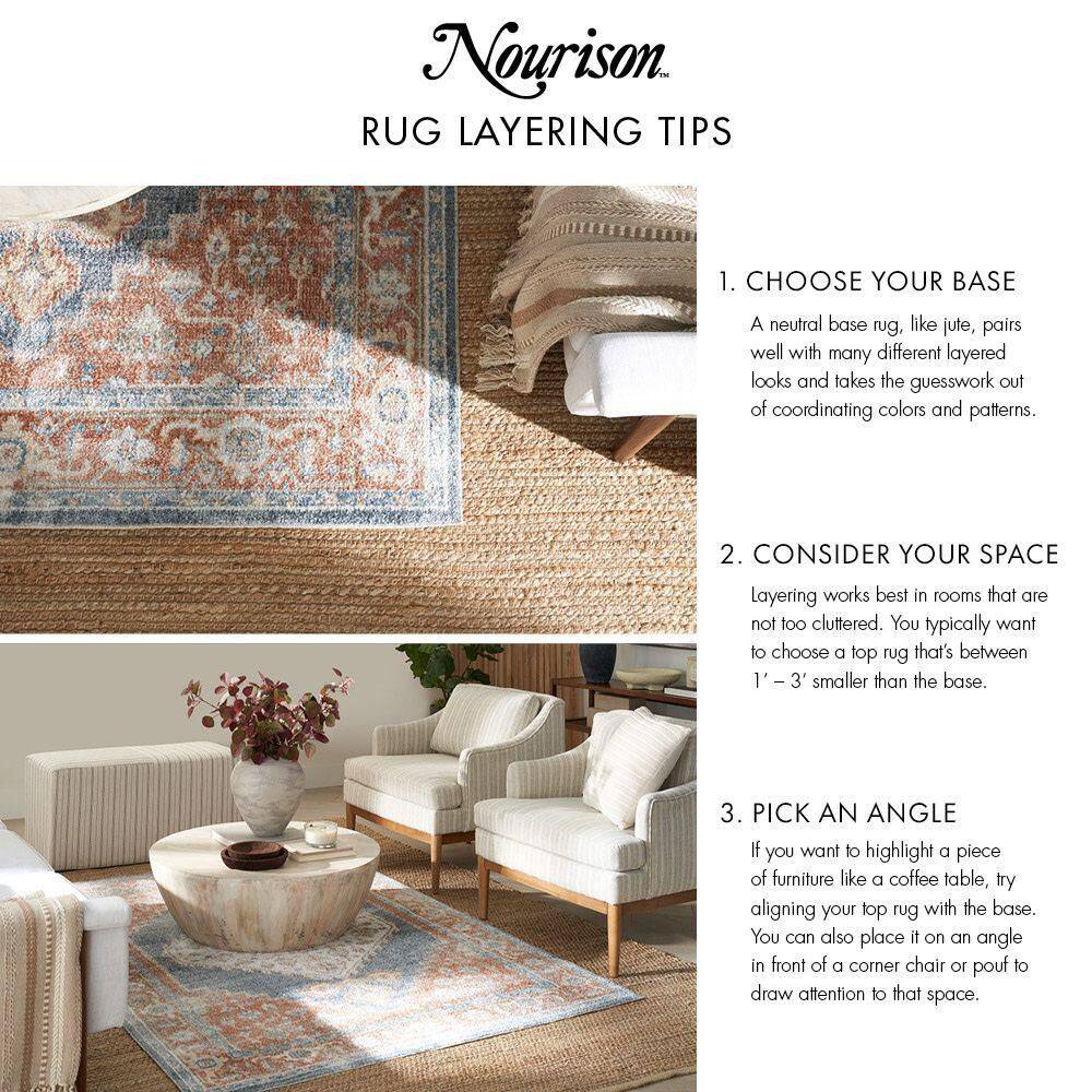 Nourison Essentials Double Bordered Ivory & Black Outdoor Rug