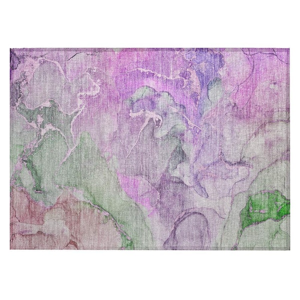 Purple 1 ft. 8 in. x 2 ft. 6 in. Chantille Machine Washable Indoor/Outdoor Geometric ACN500 Area Rug