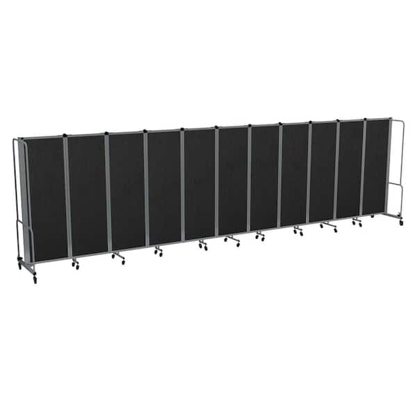 HAMPDEN FURNISHINGS Otis Collection 11 Panel PET Room Divider Black/Grey