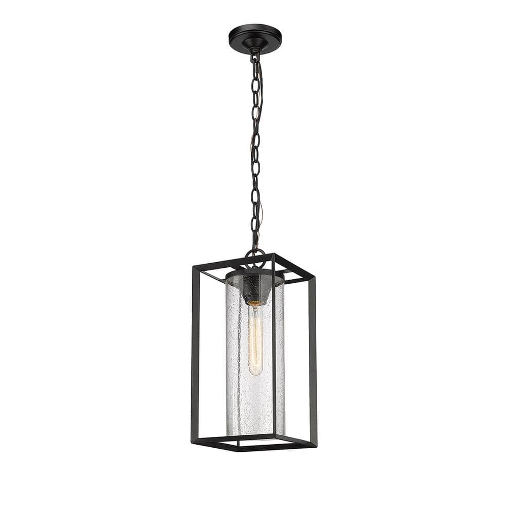 Wheatland Elegance 17" Powder Coat Black Outdoor Hanging Lantern