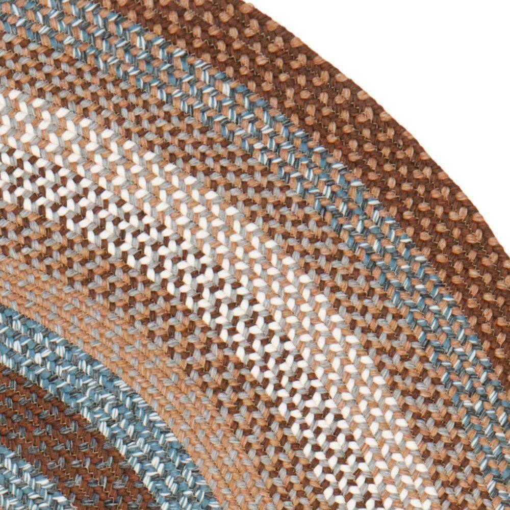 Handwoven Multicolor Braided Oval Rug - Easy Care, Stain-Resistant