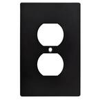 Black 1-Gang Duplex Outlet Wall Plate (4-Pack)