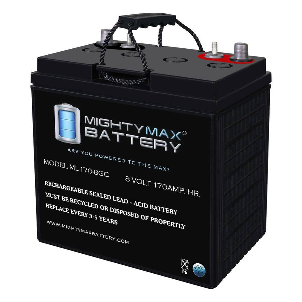 MIGHTY MAX BATTERY 8-volt 170Ah, AGM, Dual Terminal, Replacement