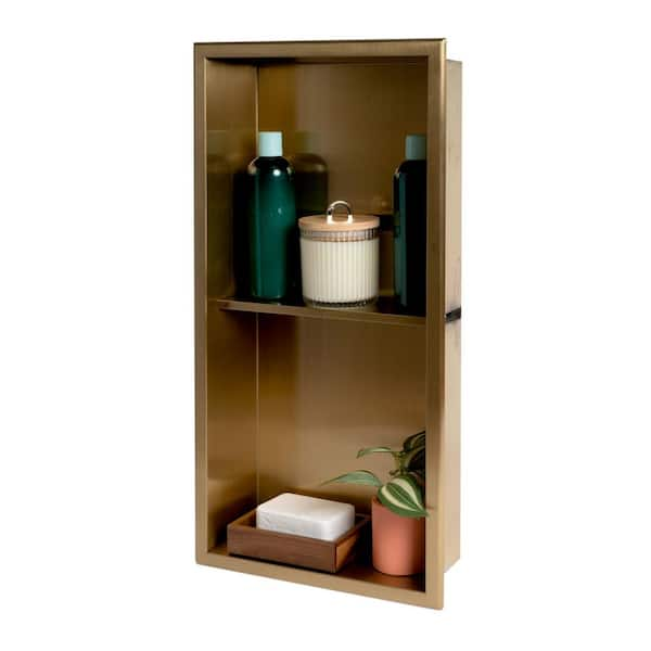 AKDY 12-in x 24-in Gold Stainless Rectangular Shower Niche in the Shower  Shelves & Accessories department at