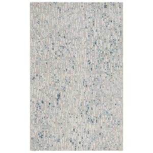 Abstract Gray/Blue 3 ft. x 5 ft. 2-Tone Marle Area Rug