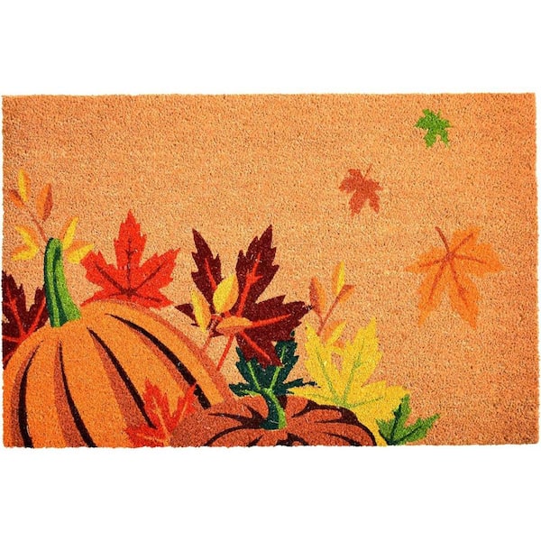 Multi-Colored 29 in. x 17 in. Coir Non-Slip Indoor / Outdoor Door Mat