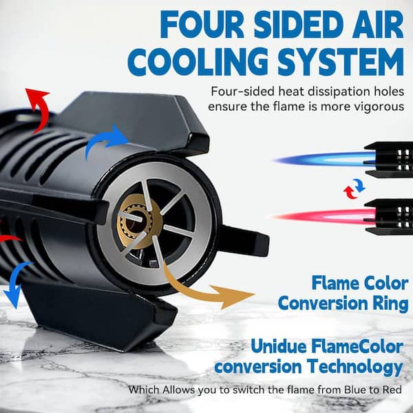 Lynzavix Zinc Alloy Ceramic Windproof Butane Torch Lighter