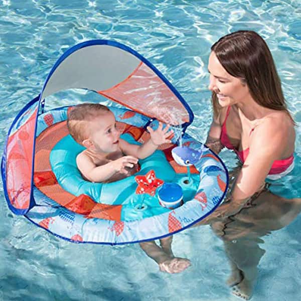 Open Box SwimWays Infant Spring Float Inflatable Swimming Pool Float Canopy 