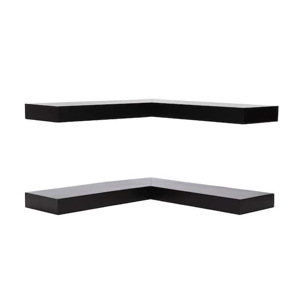 Havlock 26 in. W x 8 in. D Black Composite Decorative Wall Shelf