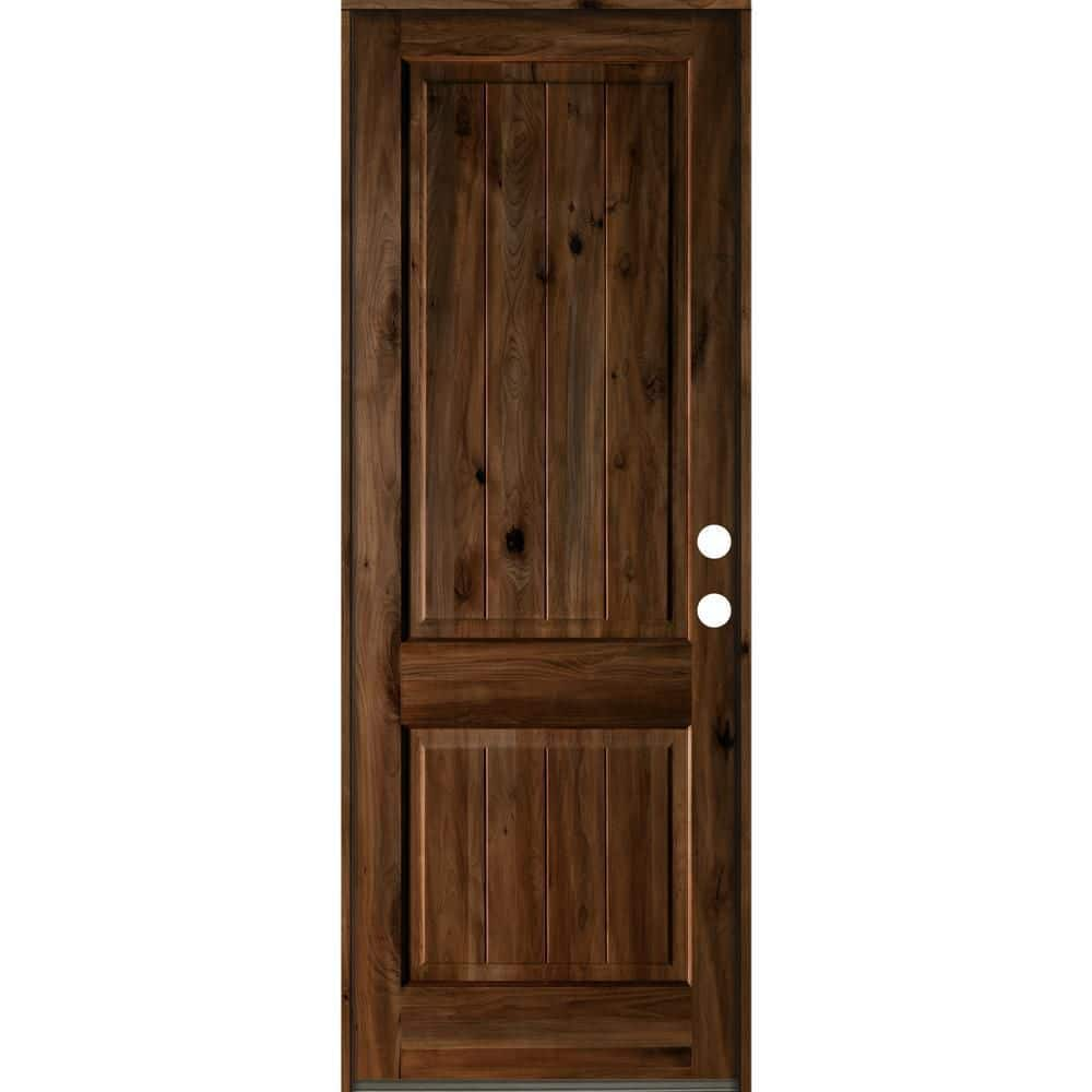 Krosswood Doors 42 in. x 96 in. Rustic Knotty Alder Square Top V ...