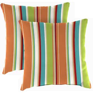 18 in. L x 18 in. W x 4 in. T Outdoor Throw Pillow in Covert Breeze (2-Pack)