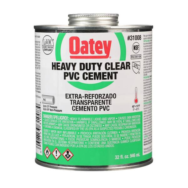 Oatey 32 Oz Heavy Duty Clear Pvc Cement 310083 The Home Depot