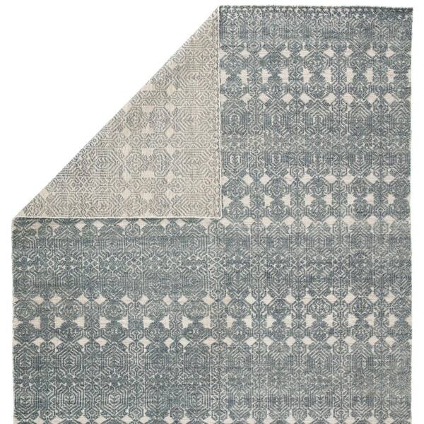 Jaipur Living Abelle Hand-Knotted Teal/Light Gray 5 ft. x 8 ft.  Transitional Rectangle Area Rug RUG145495
