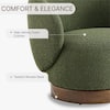 Spruce & Spring Noah Green Performance Fabric Swivel Accent Chair Modern Upholstered Round Barrel Arm Chair for Bedroom or Living Room SSAC72950-SD662-09