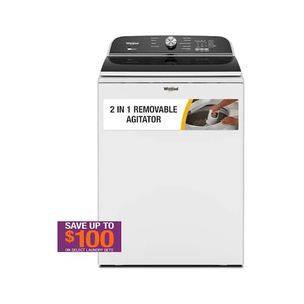 Whirlpool 5.2- 5.3 cu.ft. Top Load Washer in White with Removable Agitator