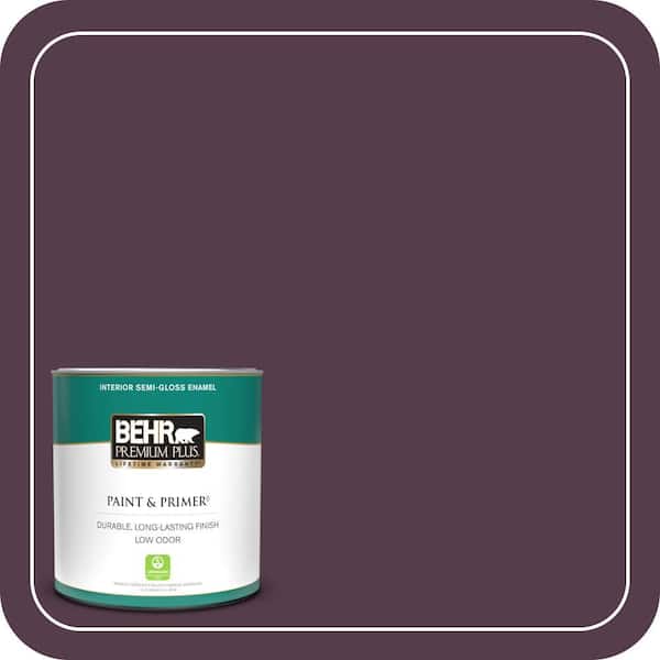 BEHR PREMIUM PLUS 1 qt. #T15-4 Your Majesty Semi-Gloss Enamel Low Odor Interior Paint & Primer